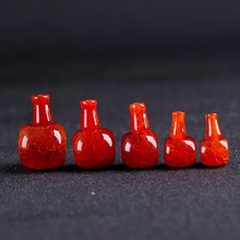 天然冰花龙纹红玛瑙玉髓藏式三通佛头佛塔 佛珠星月菩提籽DIY配饰