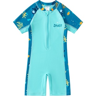 Yuke Children's Swimwear Boys' One-piece 2023 New Style Professional Sun Protection Training Hot Spring Boys' Swimwear