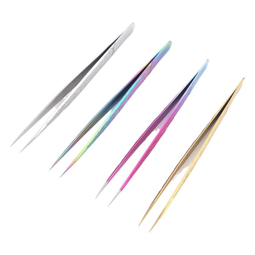 New Stainless Steel Tweezers High Density Grafting False Eyelash Tweezers Non-slip Eyelash Specialist Angel Eyelash Tweezers