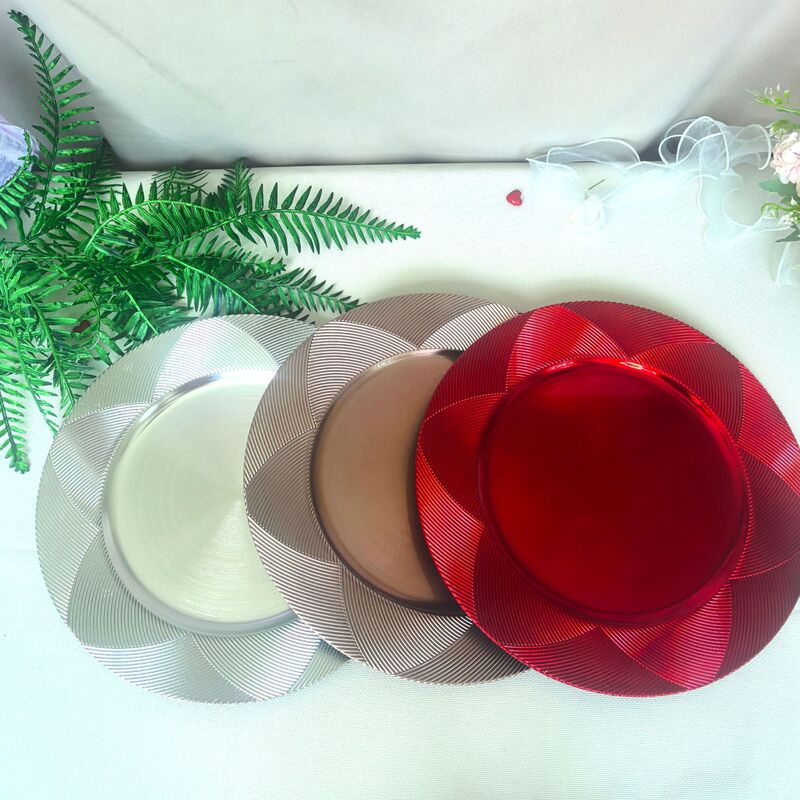Foreign Trade Plastic Charger Plates European and American Christmas Holiday Birthday Banquet Wedding Party Decorative Plates