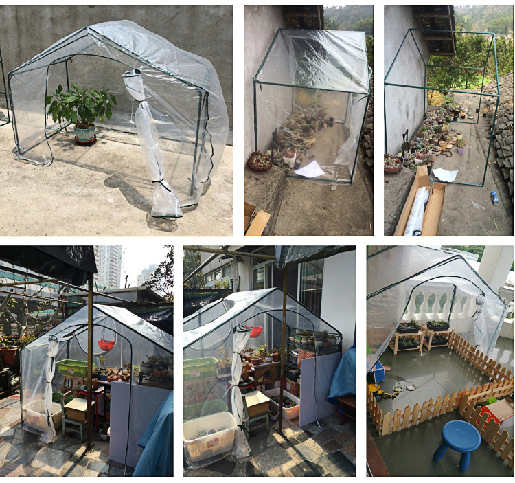 Pflanzengewächshaus-Isolierung, Schuppen, Blume, Erdbeere, Balkon, Terrasse, Isolierung, Frostschutz, Feuchtigkeitsspendendes, Regenfestes Gewächshaus, 180 cm_voghion.com