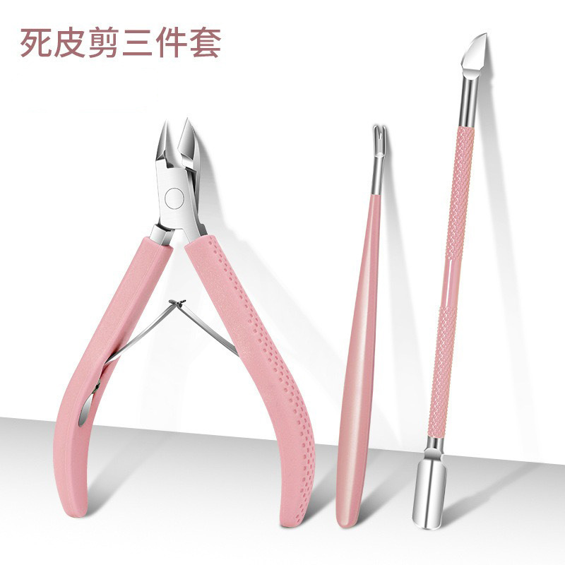 Pink dead skin scissors 3-piece set-PP bag