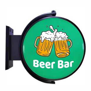 New European and American Cross-Border Customized Led Rotating Light Box Outdoor Outdoor Waterproof and Moisture-Proof 360-Degree Wall-Mounted Rotation
