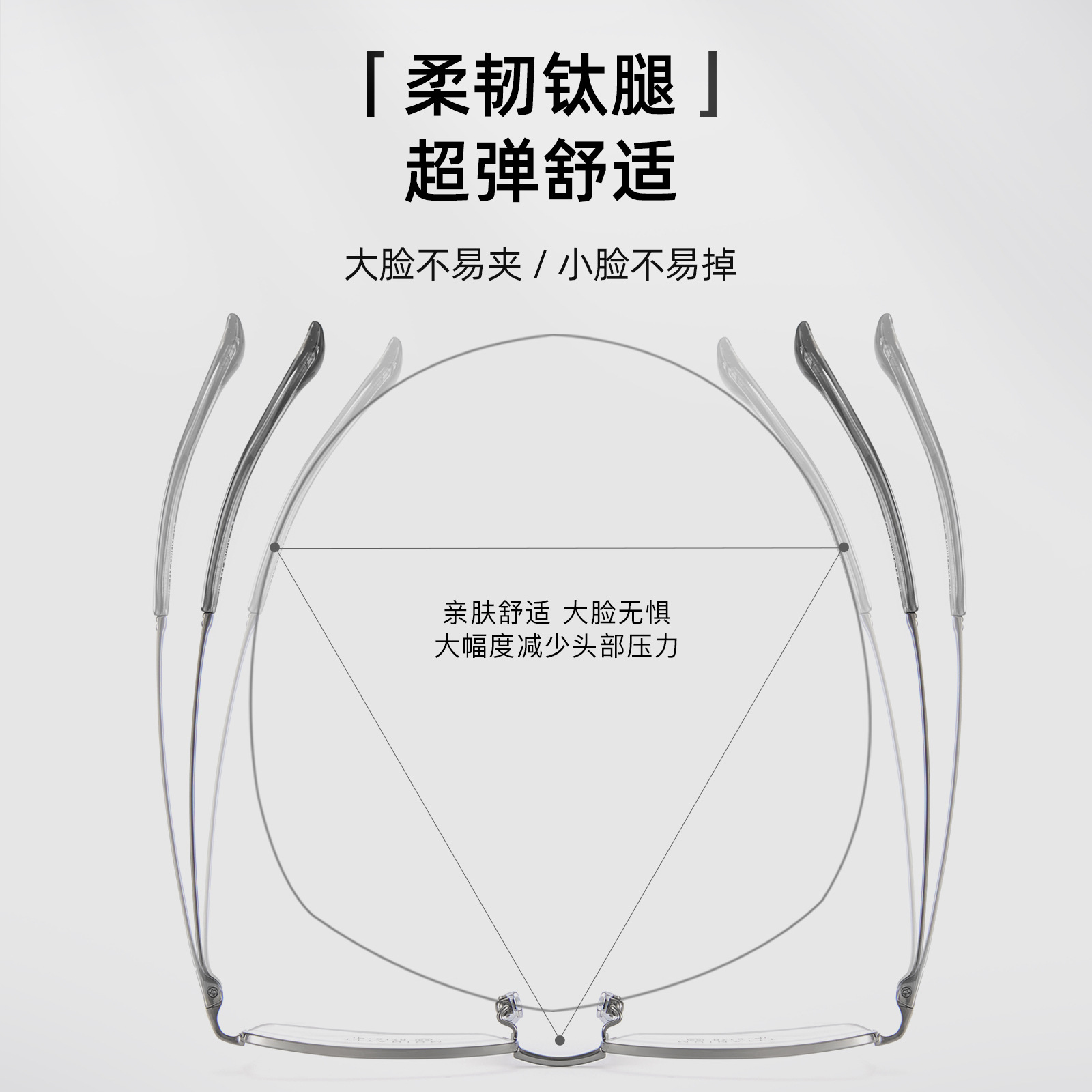 Glamour del lugar de trabajo de titanio puro hombre medio marco marco de gafas antideslizante piernas de titanio no sujetas la cara con espejos Danyang lote