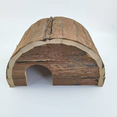 ハムスターの巣、隠れ家、樹皮付きの大きな木製ハウス、ゴールデンハムスターの景観作り用木製ハウス、木製ハムスターのおもちゃ、かわいい