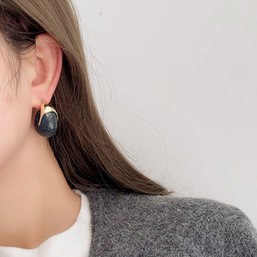 20g Weight 925 Sterling Silver Ear Needle Material Ear Studs Classification 1 Pair Quantity Daily Occasion Resin, Copper Alloy Material Geometric Pattern Women's Gender Vintage Style Style 1 Pair Vintage Style Geometric Resin Copper Alloy Ear Studs 2