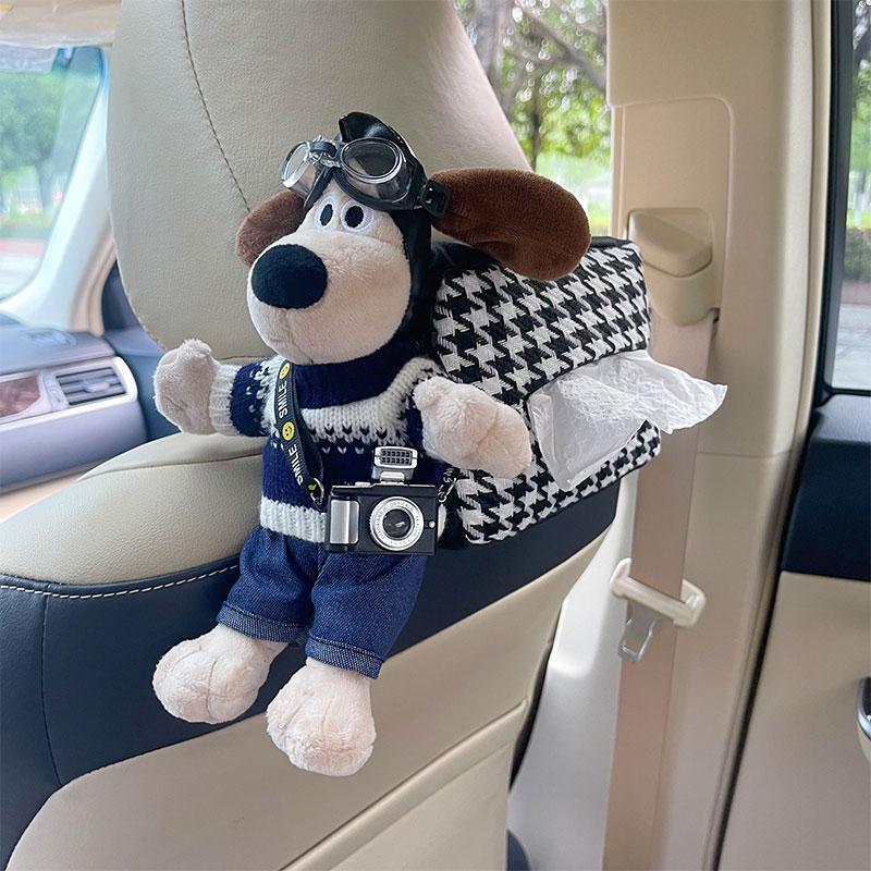 車の装飾は車のティッシュの箱を飾って掛けます。車の犬の感覚が可愛いです。|undefined
