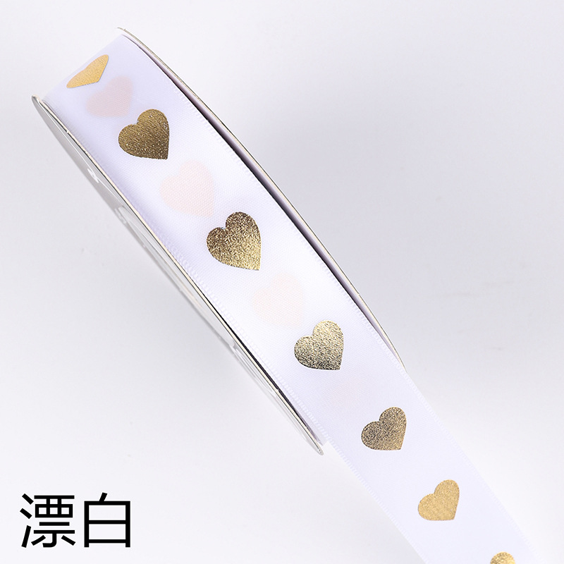 2,5 cm cinta de amor de oro Día de San Valentín chino ramo de flores regalo lazo atado pastel de hornear cinta