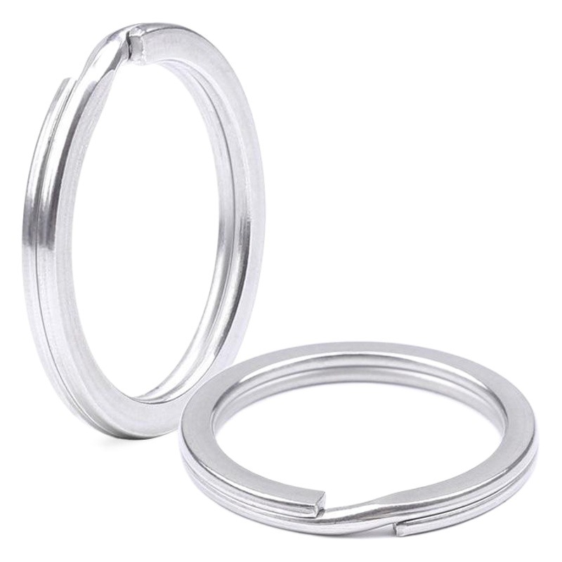 Factory wholesale multi-specification stainless steel 304 key ring flat ring metal jewelry accessories keychain can be invoiced
