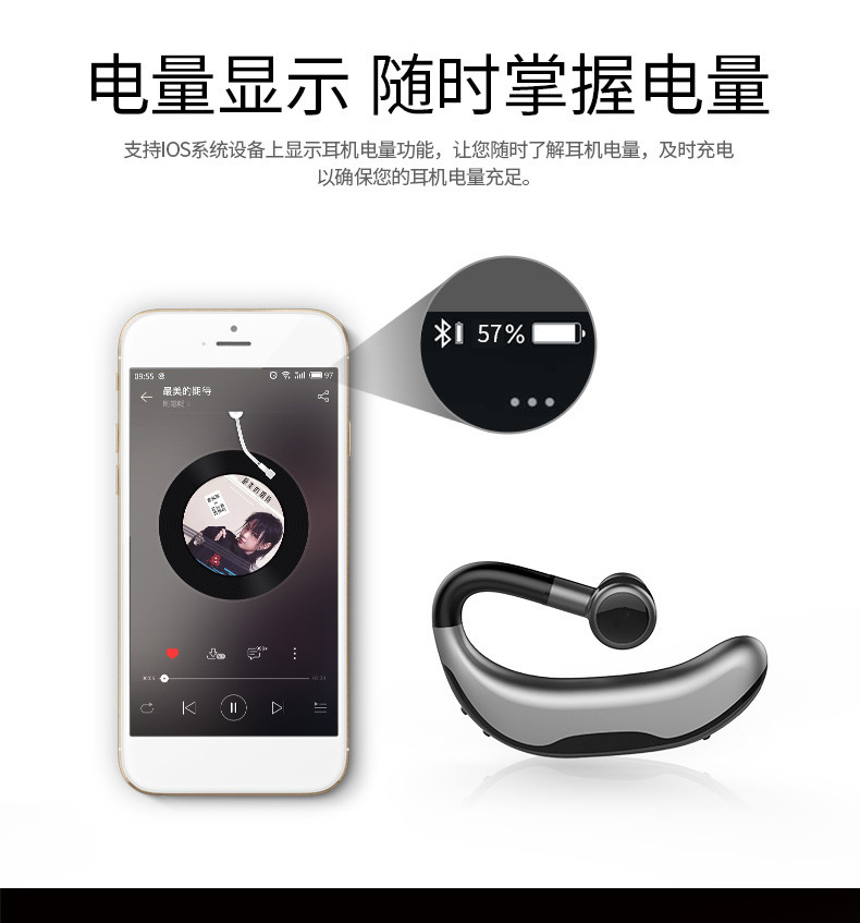 F600 kabelloses Bluetooth-Headset Mono-Ohrmuschel 5.0 Over-Ear Sport-Fahrbetrieb ultra lange Akkulaufzeit Geschäfts-Bluetooth-Headset