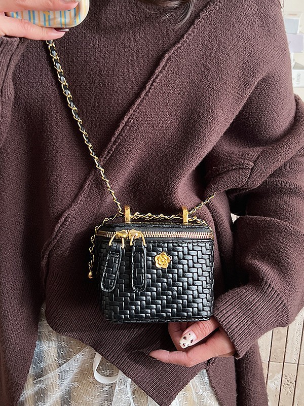 Nuevo mini trenzado bolso de cadena de mujer nuevo nicho nuevo bolso de caja universal lujoso bolso de hombro simple