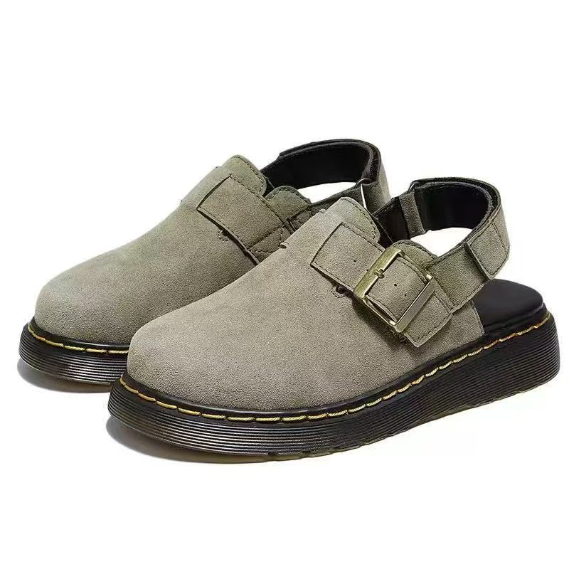 Ayollar uchun katta o'lchamli Birkenstock sandallari, 35-48 o'lchamlar, retro mat qoplama, qalin taglik, orqa tasma, Martin sandallari, chegaralararo elektron tijorat.