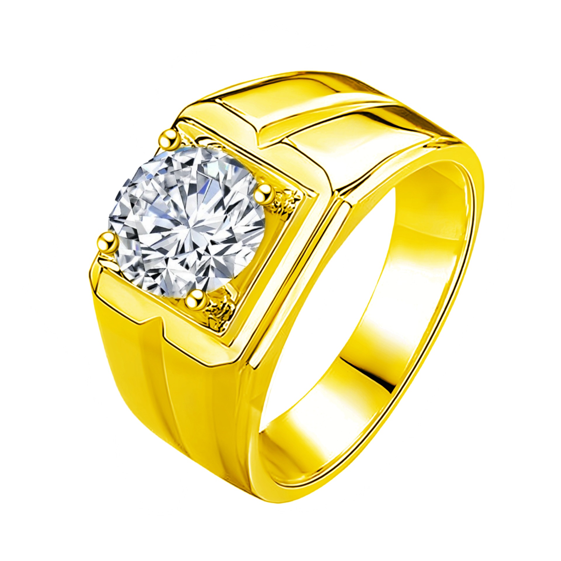 Anillo de compromiso moissanite lujo chapado en oro blanco abierto_voghion.com