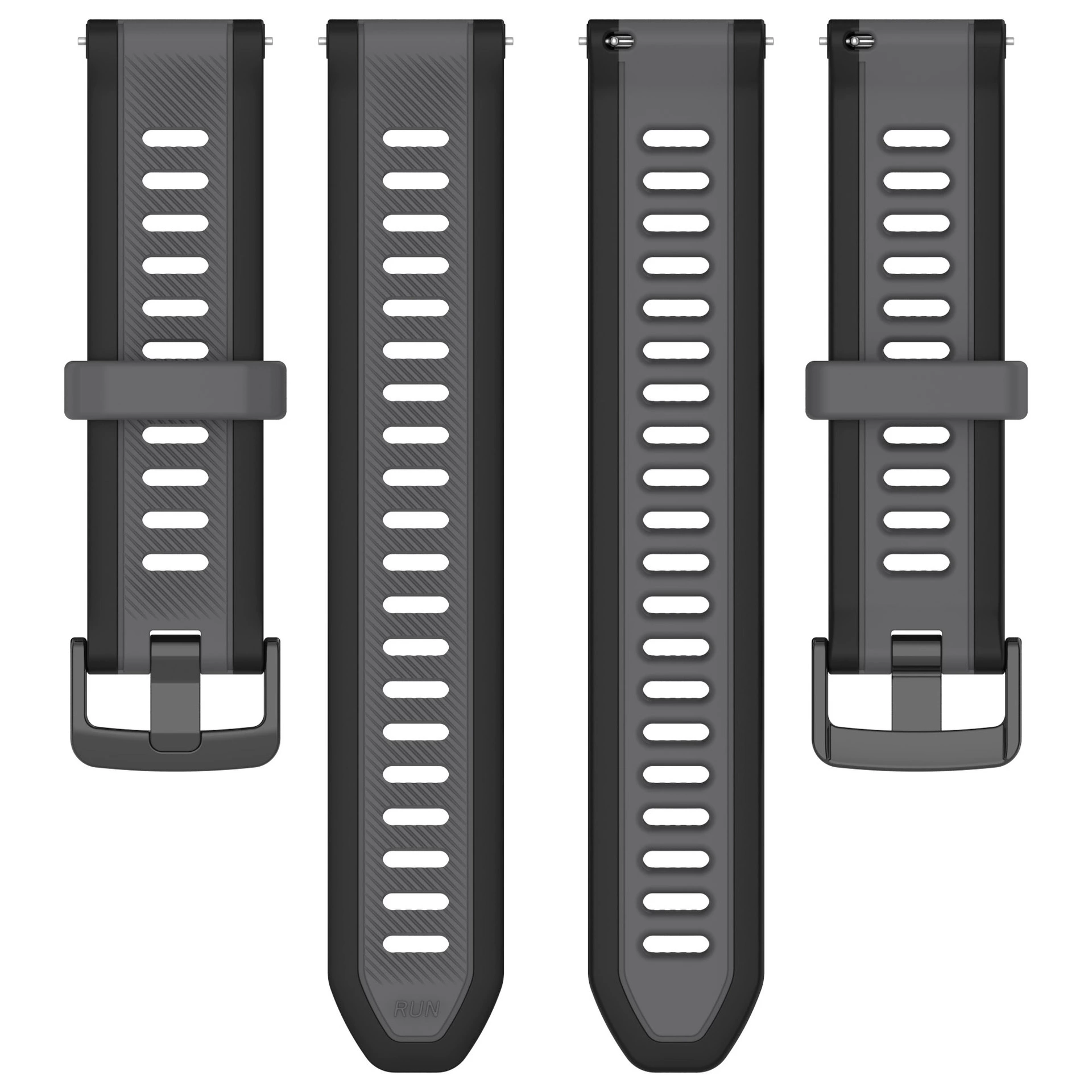 Silicone two-color watch strap, 20mm, 22mm