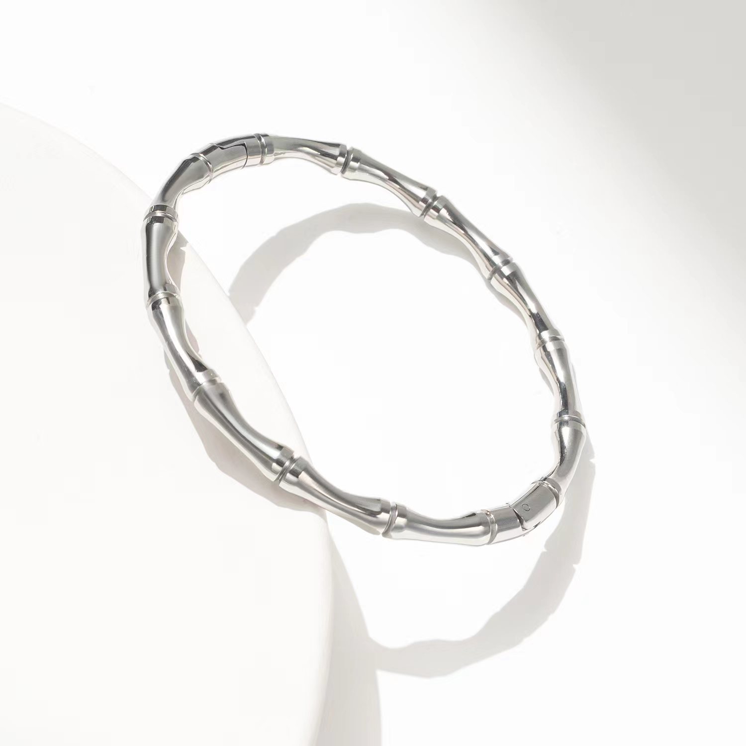 Steel bamboo bracelet