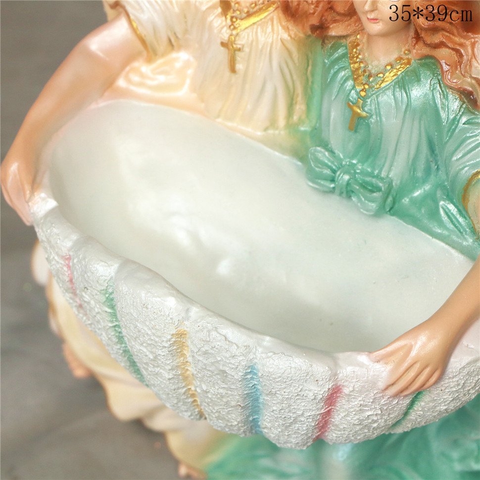 35 * 39cm doble ángel piscina de agua sagrada mira la luz personaje iglesia regalos familia sala de estar colgante artesanía 30 - 40