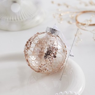 Cross-Border Hot Selling 8cm Christmas Ball Pendant DIY Christmas Scene Layout Christmas Tree Hanging Ball Hanging Ornaments