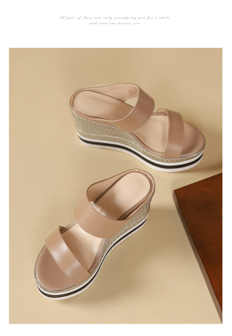 Sandal cao gót nữ đế xuồng 10 cm, hở mũi, phong cách mùa hè — đen chi tiết 15