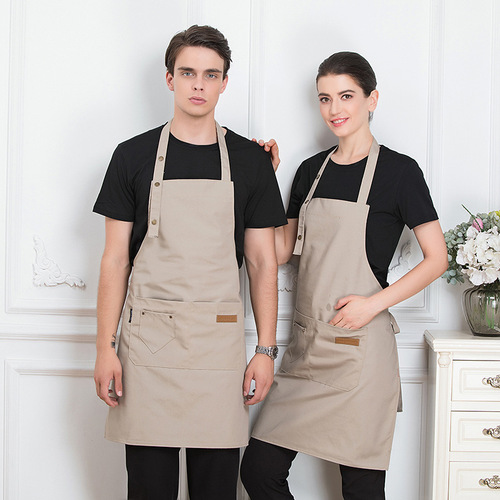 Dessert shop coffee shop waitress work uniforms restaurant Nail salon halter neck apron for women and men milk tea cake shop work clothes