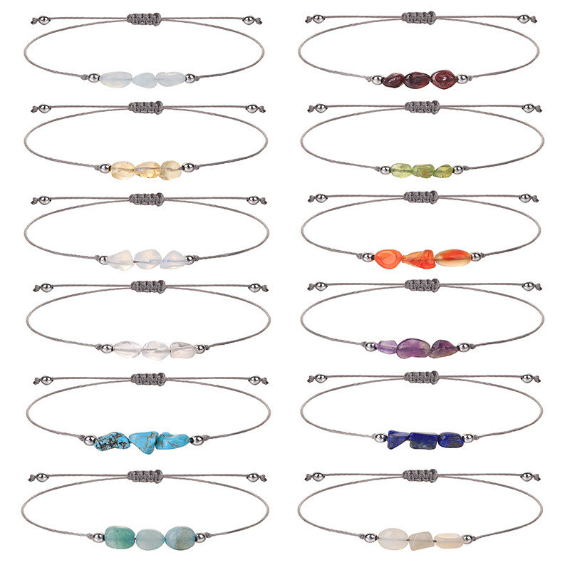 Cross-border new amorphous stone birthstone bracelet Garnet Moonstone olivine stone bracelet