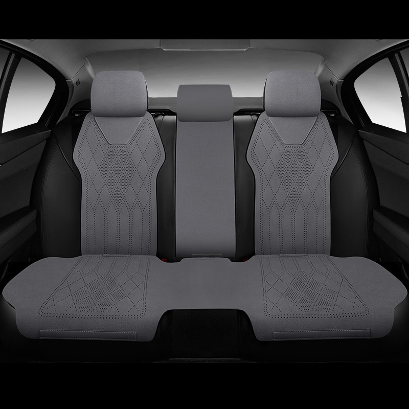 Car Seat Cushion, Universal for All Seasons, Breathable Suede Leather, High-End Saddle Cushion, Suede Perforated Seat Cover, Winter Small Waist