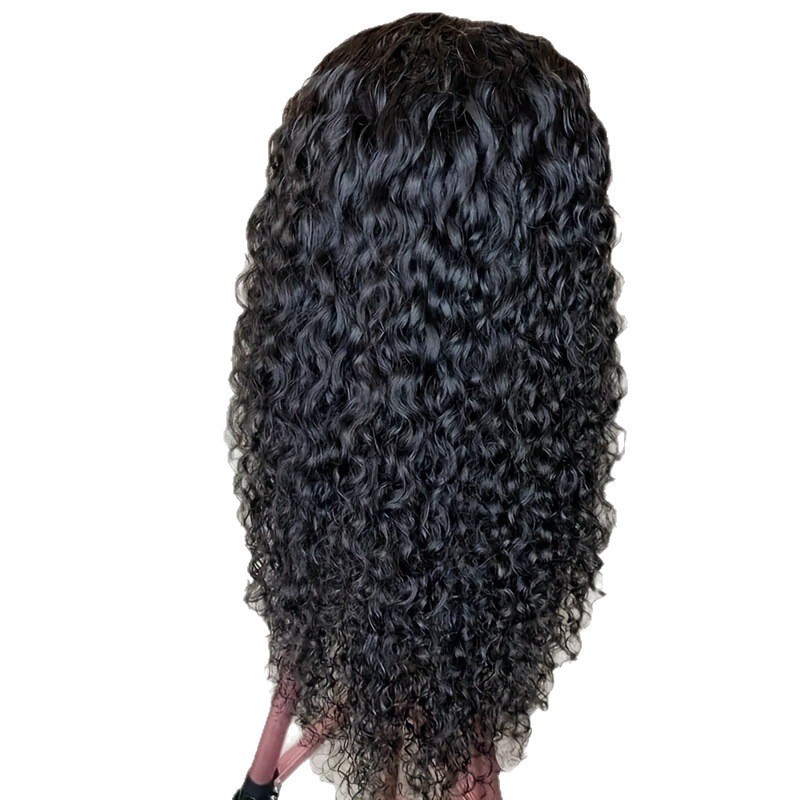 Parrucche frontali in pizzo con capelli lunghi e ricci da donna africana, in fibra sintetica, di qualità commerciale, europee e americane._voghion.com