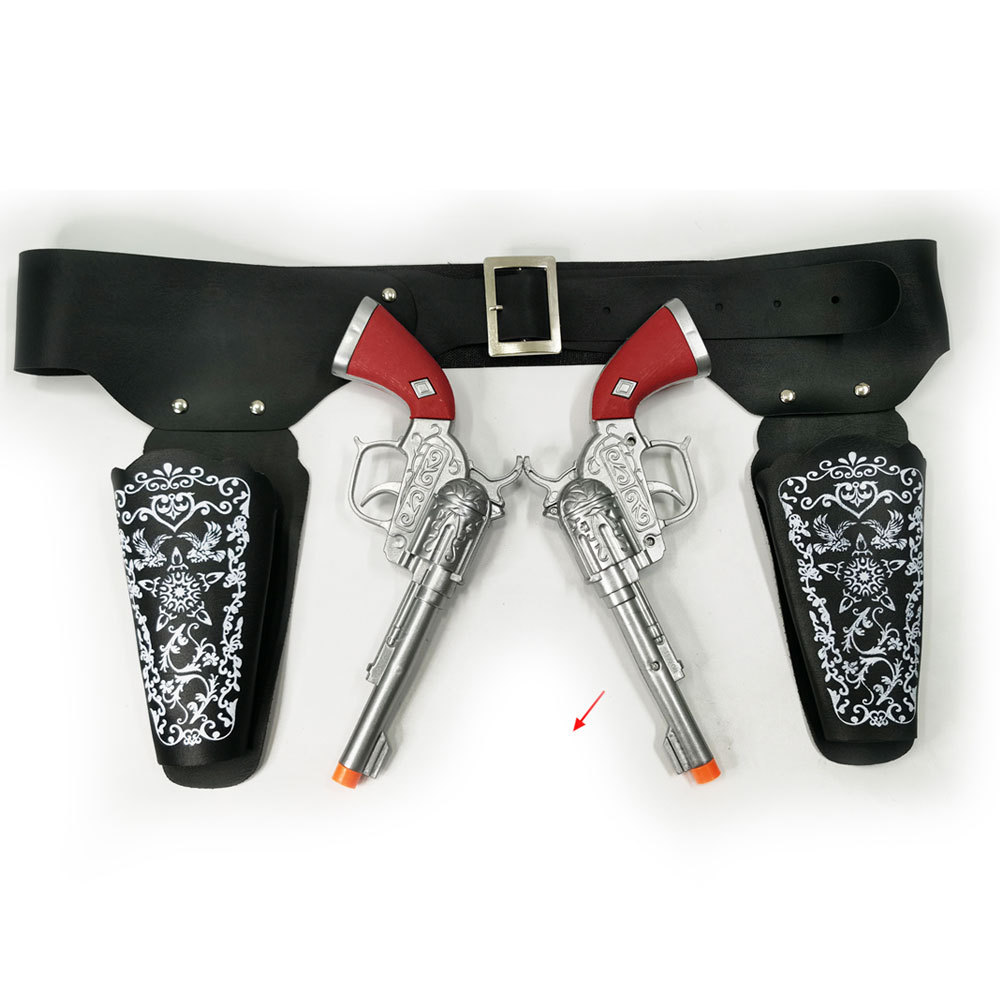 Halloween RPG Pistolas de juguete Lanzamiento de vaqueros del oeste Caja con cinturón Vaquero pistola