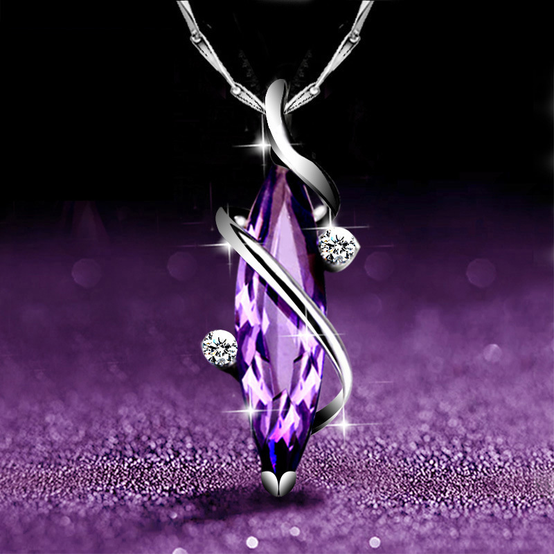 10g Weight Zircon Inlay Material Necklace Classification Sweet Flower Copper Zircon Necklace In Bulk