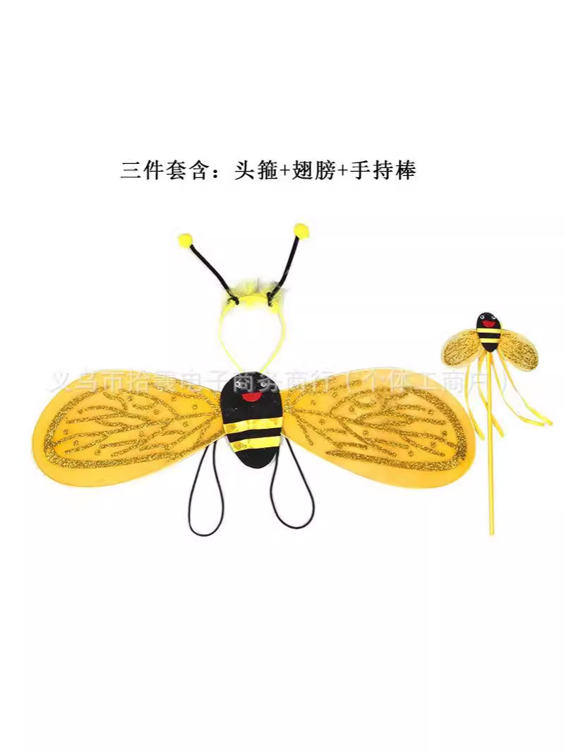 Baile infantil del Día del Niño, pintura, accesorios de actuación, alas de mariquita, insectos, abeja, ropa de actuación, ropa de baile, palo de hadas