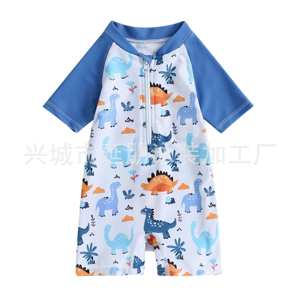 [连体平角白底恐龙]