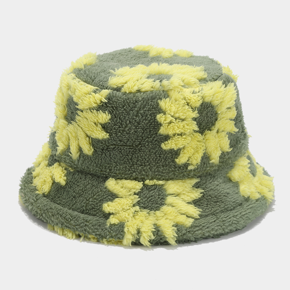 Japón pequeño fresco patrón de flor de moda gorra de pescador de peluche mujer moda versátil gorra de ocio gorra de bañera al aire libre gorra caliente