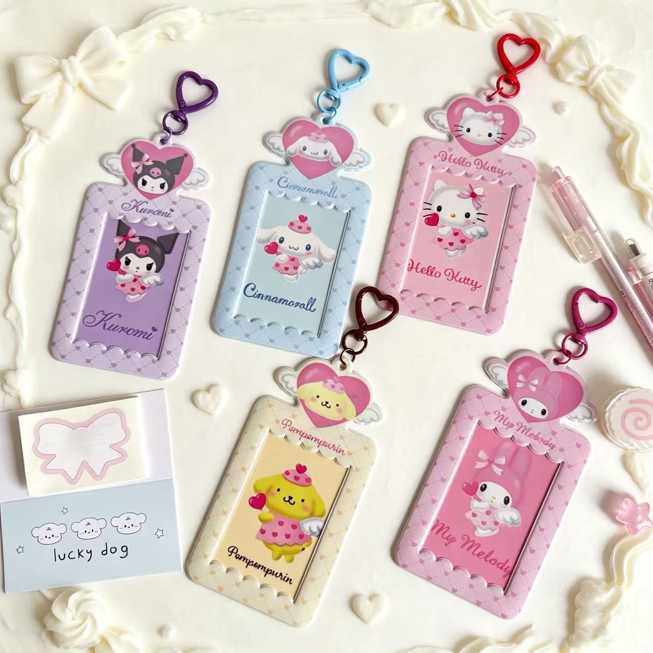 Sanrio Alien-Shaped 3inch Card Holders My Melody Kuromi Cinnamoroll Hello Kitty Idol Keychain Card Holder