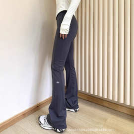 alo瑜伽裤女士修身显瘦拖地微喇叭裤春夏高腰提臀休闲运动长裤子