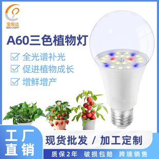 Led Plant Growth Bulb Led Red Blue White Light Full Spectrum Indoor Plant Fill Light Transparent Cover B-End Exclusive Supply