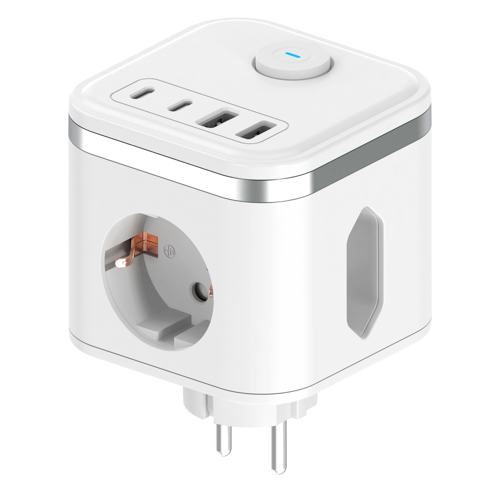 欧式墙壁插座转换器业广私模4USB带开关