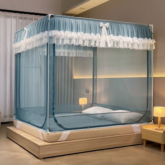 Full-Surrounding Anti-Fall Mosquito Net Class A Maternal and Infant Grade Three-Door Seat-Bed Type Full-Bottom Easy-to-Install Mosquito Net Household Mosquito Net