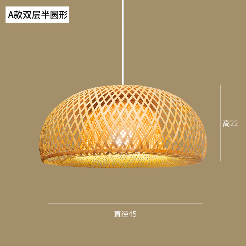 Candelabro de bambú nuevo estilo chino Zen estilo japonés lámpara de bambú B & B restaurante de olla caliente linterna de restaurante lámpara tejida de bambú y ratán al por mayor