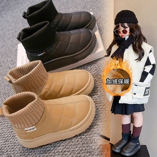 Children's Snow Boots, Girls' Velvet Short Boots, 2025 Winter New Style, Boys' Thickeneded Warm Cotton Shoes, Girls' Cotton Boots, Trendy