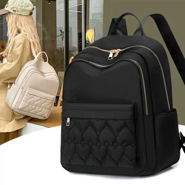 Cross-Border Trend 2026 Summer New Casual Retro Women's Oxford Cloth Backpack Fashion Embroidered Lightweight Commuter Backpack