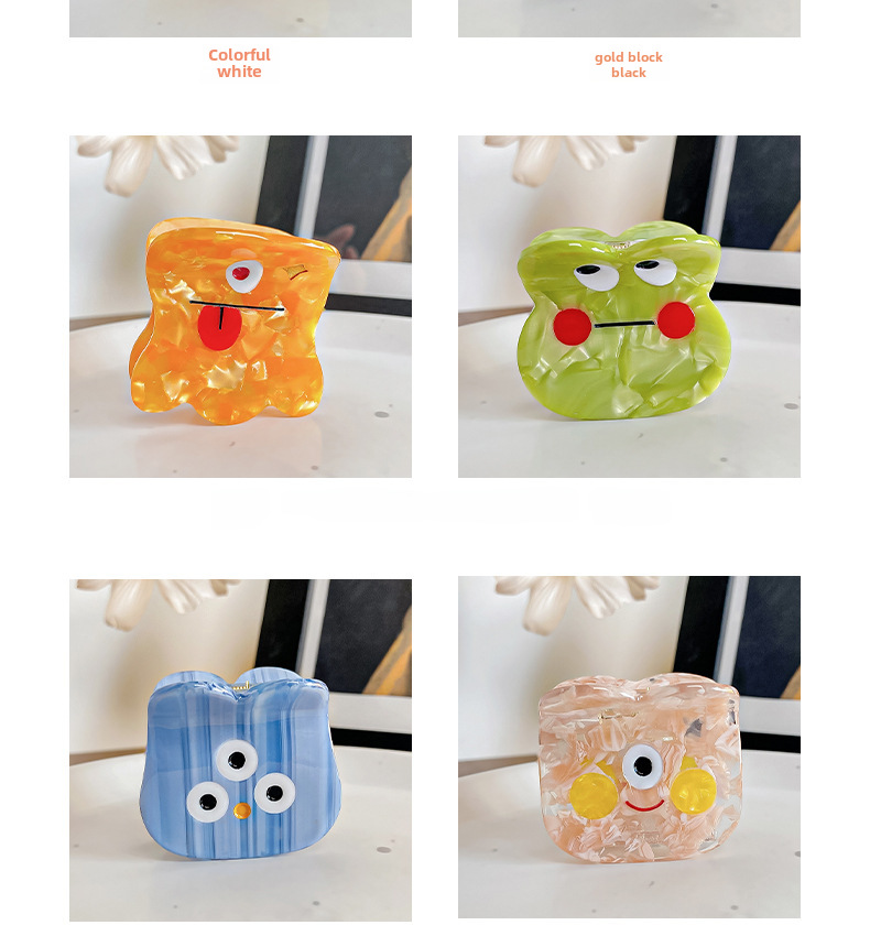 Baifeiya kleine Acetat-Haarspange, süße kleine Monster-Haarnadel, Geisterpferdchen, Mädchen, Herz-Haarspange, hoher Pferdeschwanz, Haarschmuck, Kopfschmuck_voghion.com