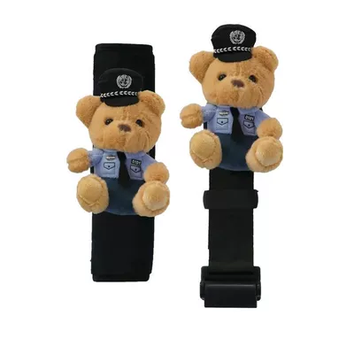 Car Kids Safety Belt Traffic Seat belt shoulder pad - blue-bear-seat-belt-fixer-shoulder-pad-set