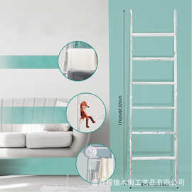 木制毛毯梯架毛毯收纳架农舍乡村风梯子毛巾架浴室阳台毛巾置物架