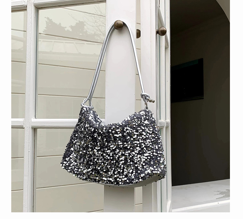 Funkelnde Andbag für Damen, schöne und weiche Unterarmtasche im Jahr 2024, modische Tasche mit einer Schulter und Pailletten_voghion.com