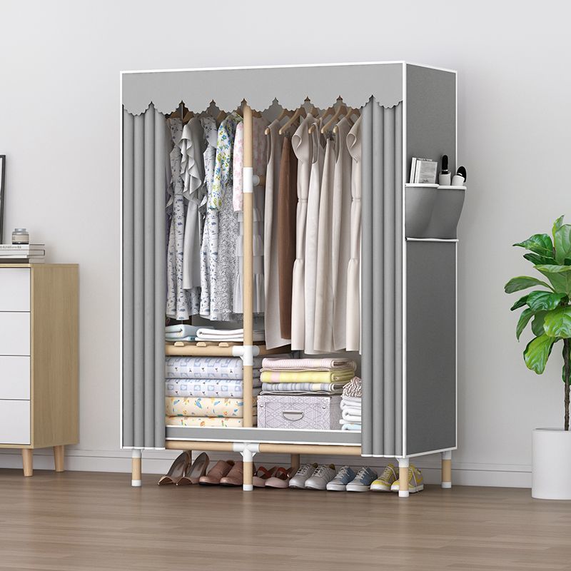 Internet Celebrant Wardrobe Storage Rack Solid Wood Dormitory New Armitage Wardrobe Home Bedroom Floor-Standing Assembly Children's Rental House Cool Pressure