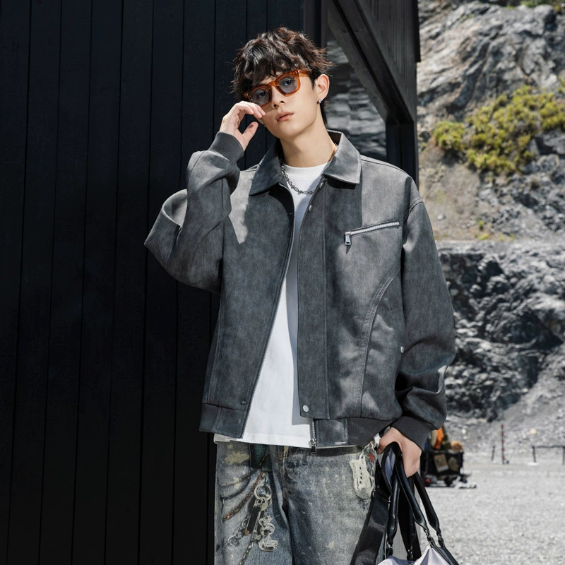 Autumn retro polyurethane water repellent jacket for leisure