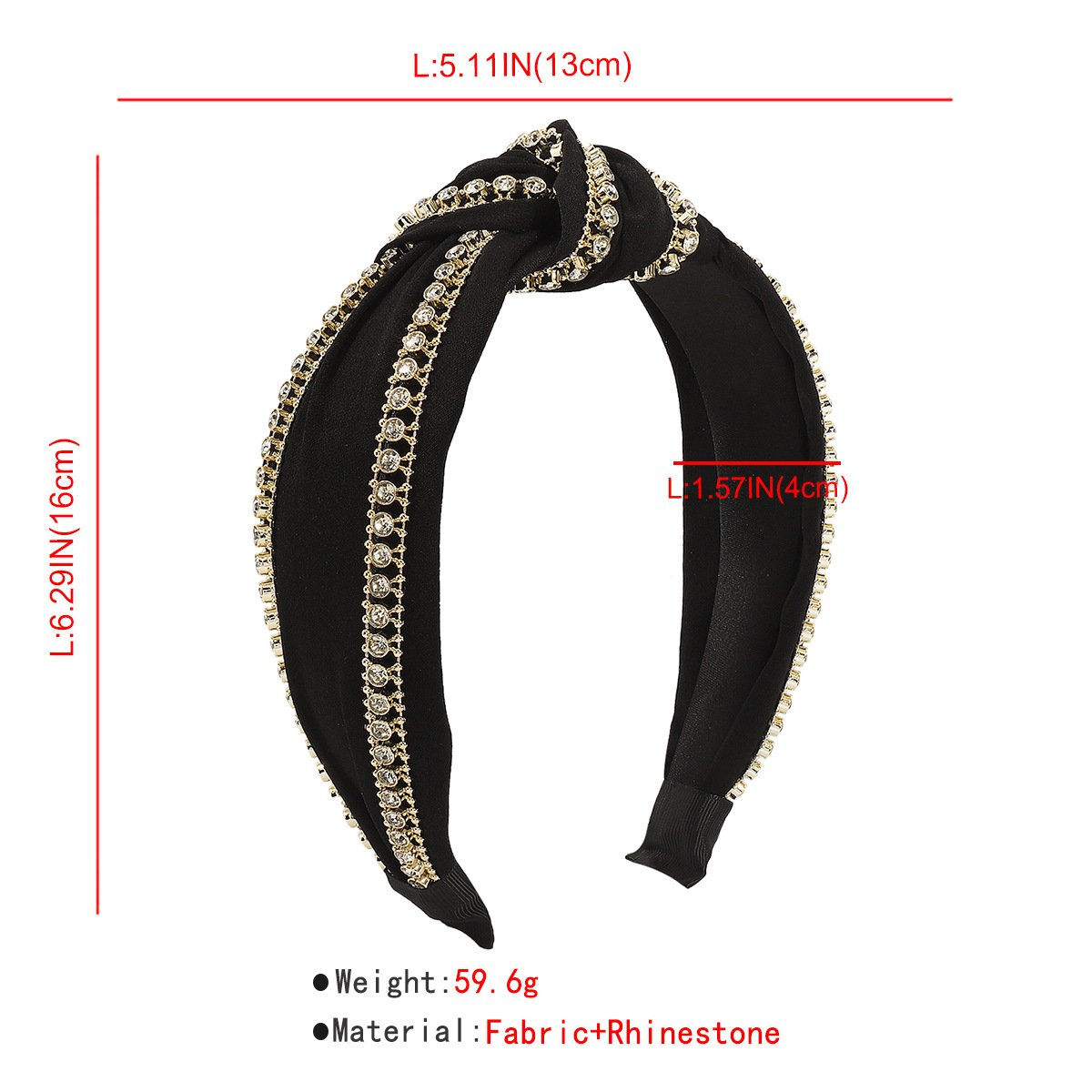 Fashion Solid Color Cloth Inlay Rhinestones Hair Band display picture 1