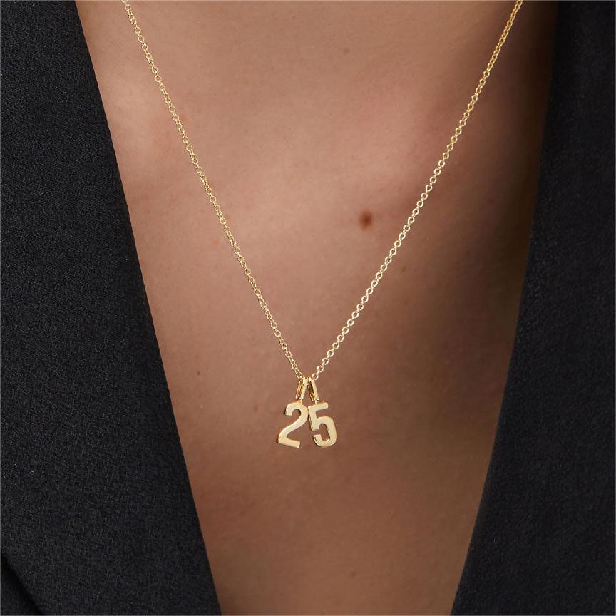 201 Stainless Steel 304 Stainless Steel Titanium Steel Gold Plated Simple Style Plating Number Pendant Necklace display picture 2