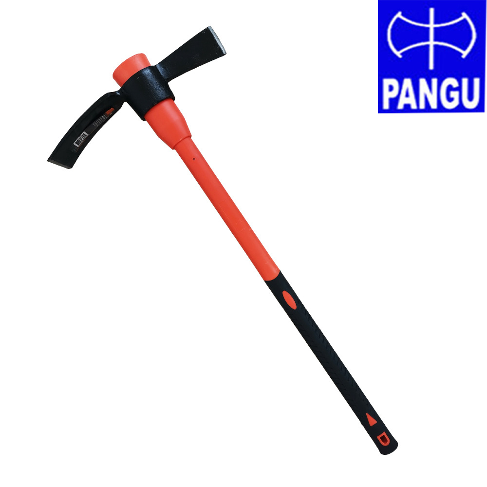 山东磐古牌美国高碳钢6号孔纤维包塑柄钢镐鹤嘴锄镐头多功能农用