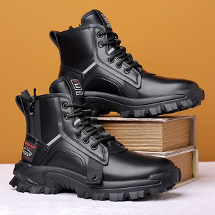 Boots for Men 2025 New Thickeneded Warm Wool One-Piece Genuine Leather Snow Boots Northeast High-Top Cotton Shoes Casual Men's Shoes