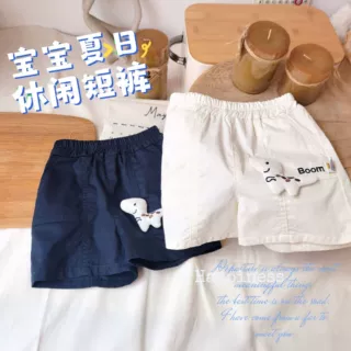 2026夏季新款儿童小恐龙短裤 婴幼童宝宝中腰卡通工装裤子52079